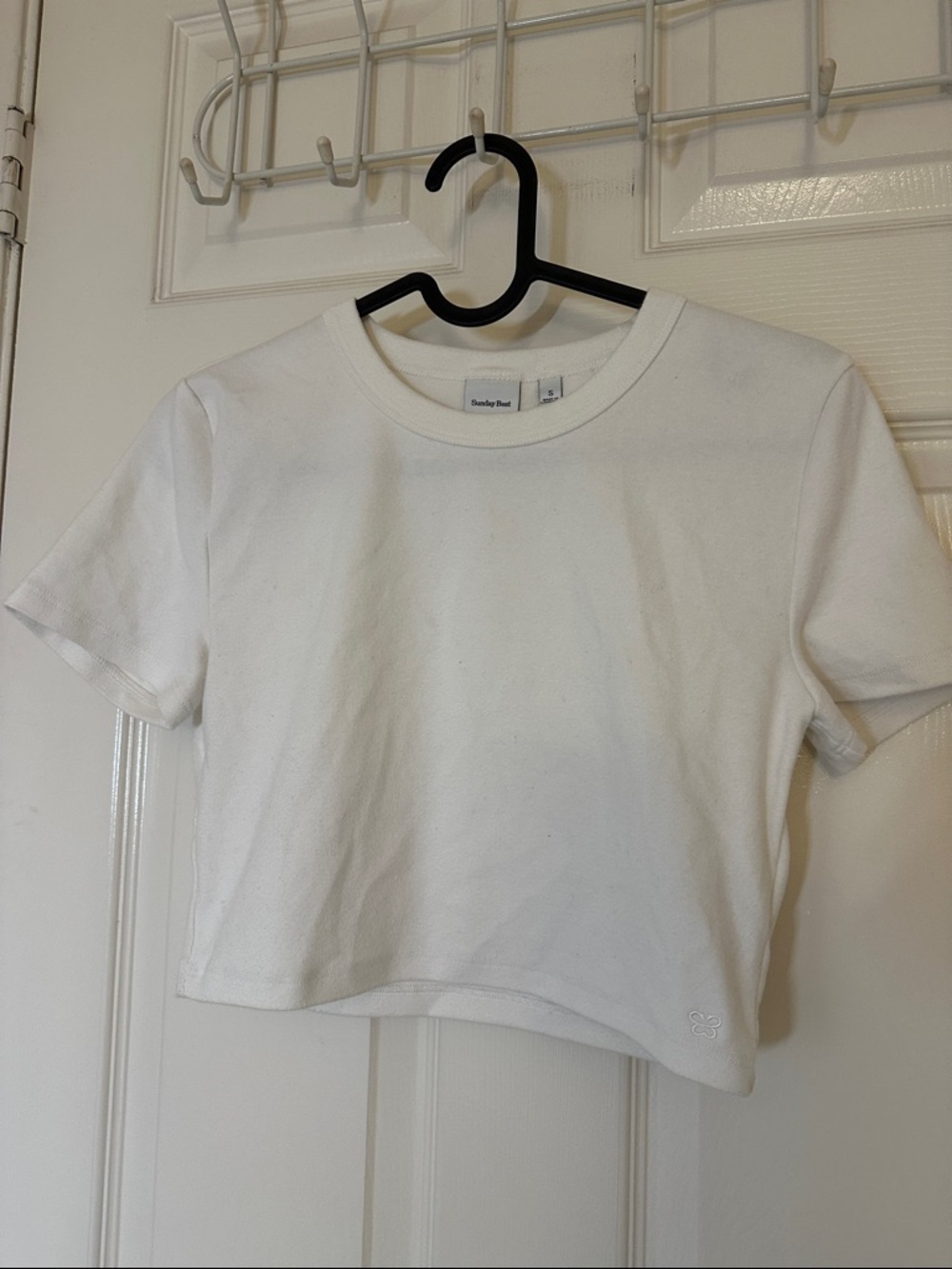 Aritzia White Crop Tee